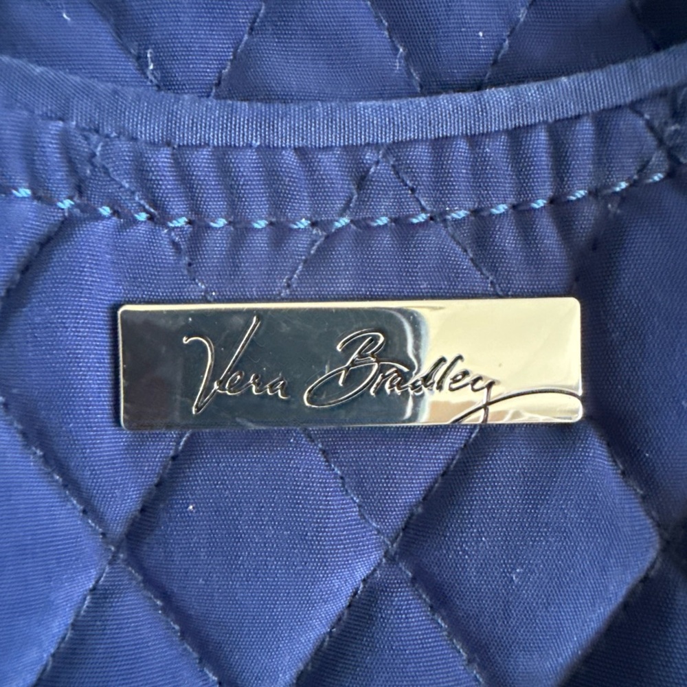 Vera Bradley navy blue quilted shoulder bag - Picture 3 of 6